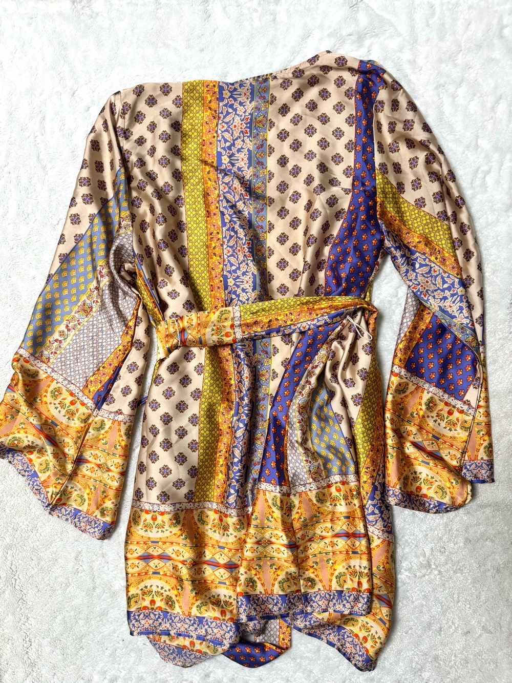 NWOT- 12th TRIBE Gold Standard Multicolored Kimono Dress - Picture 6 of 13